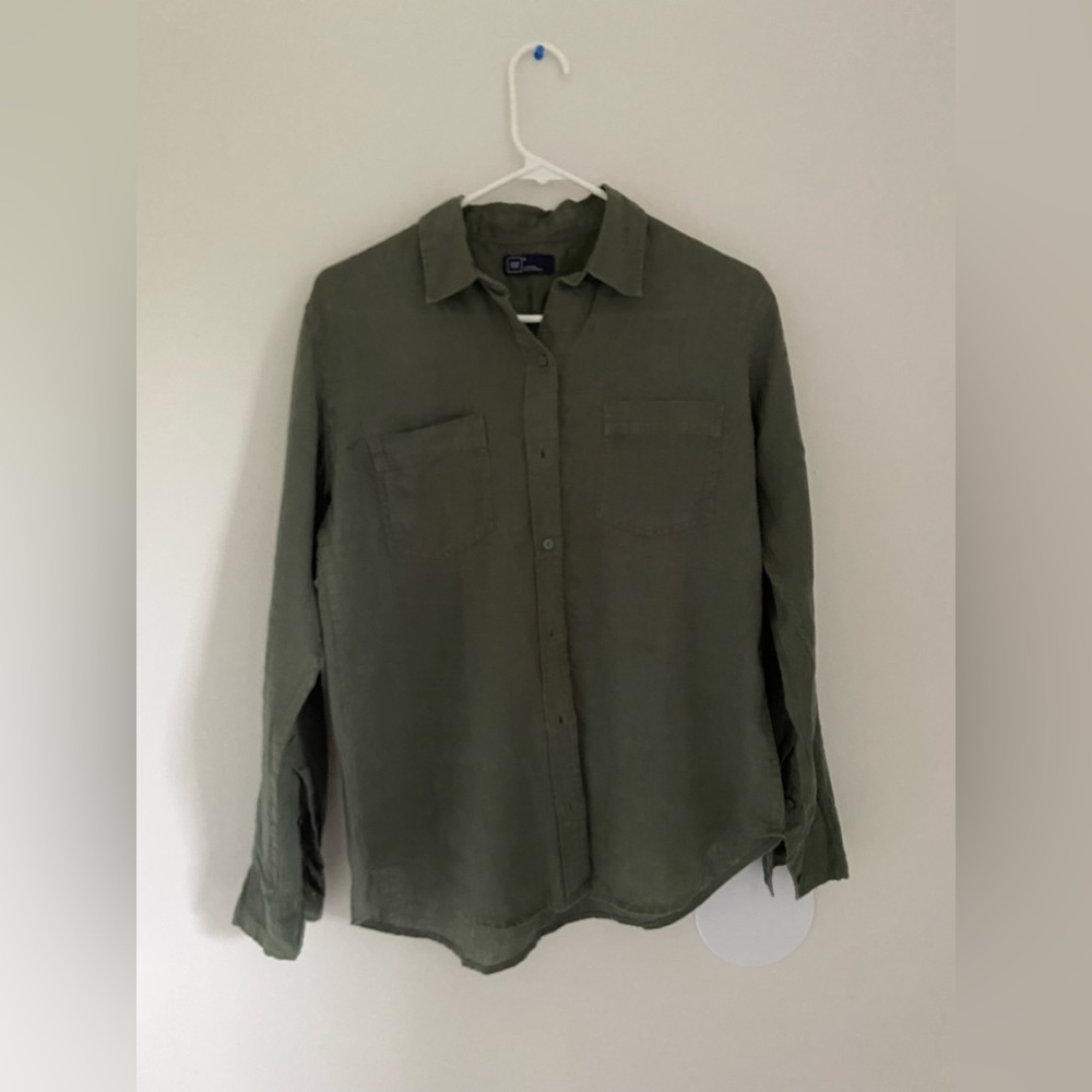 gap green flannel